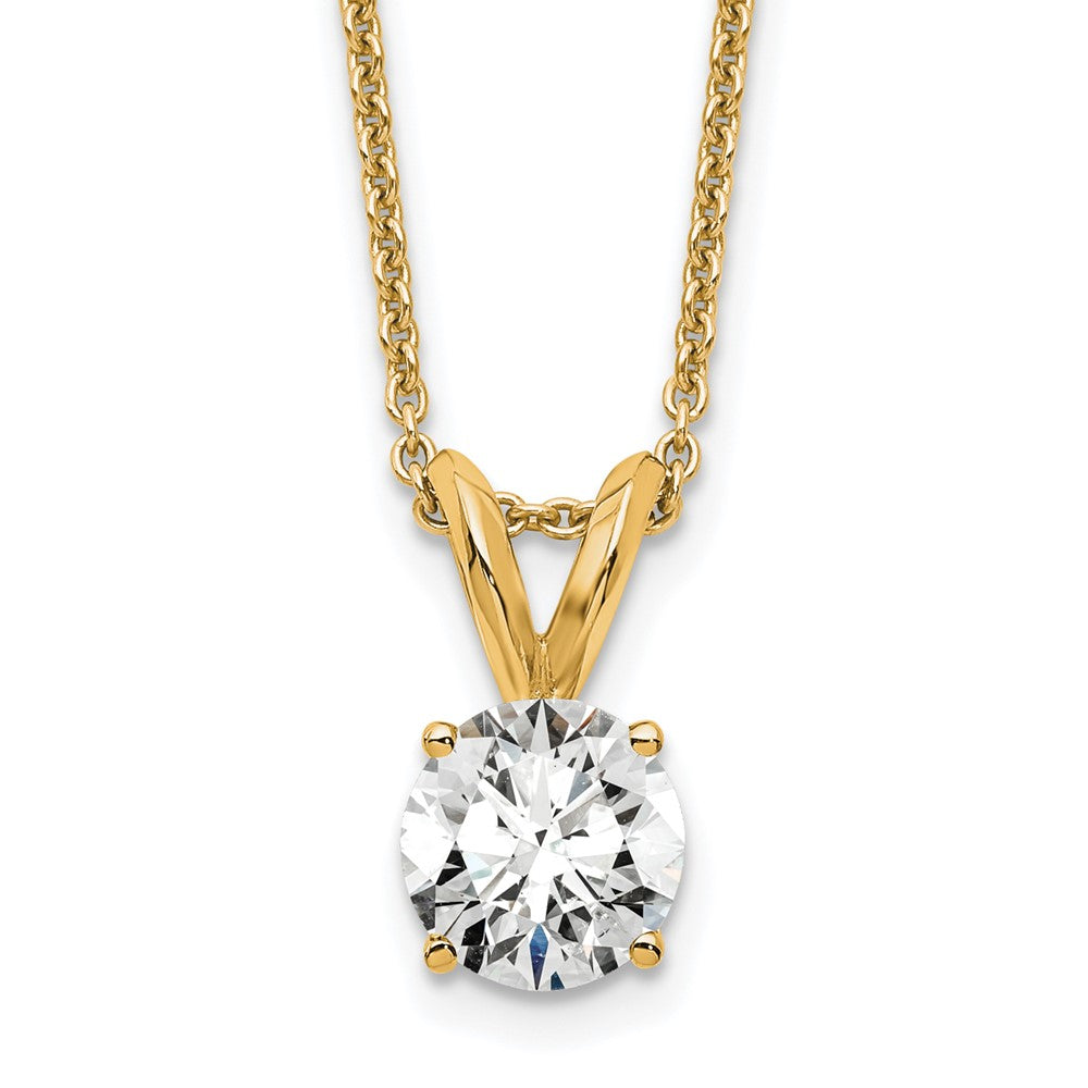 14kw Round Lab Grown Diamond Solitaire Necklace