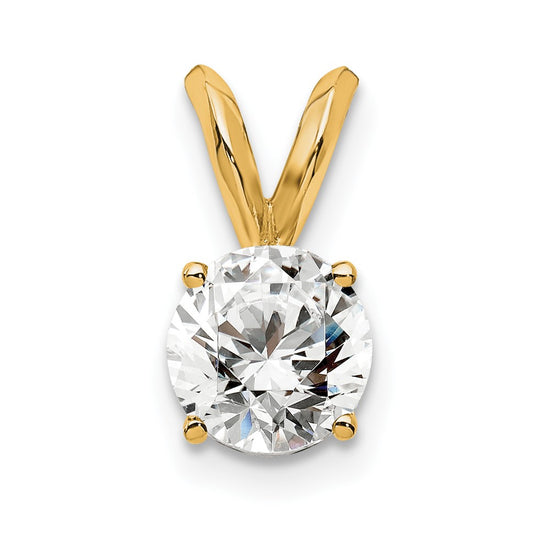 14ky Round Lab Grown Diamond Solitaire Pendant