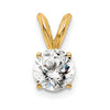 14ky Round Lab Grown Diamond Solitaire Pendant