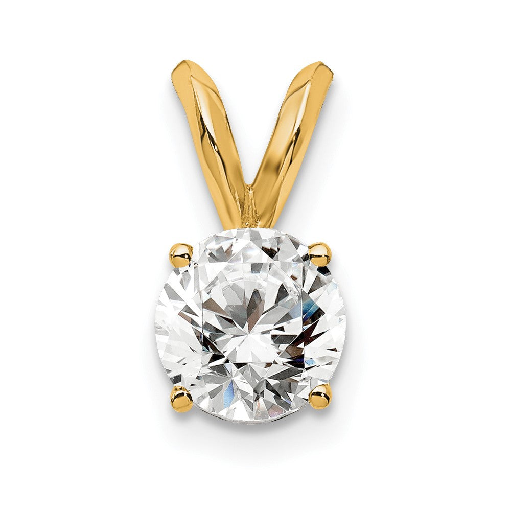 14ky Round Lab Grown Diamond Solitaire Pendant