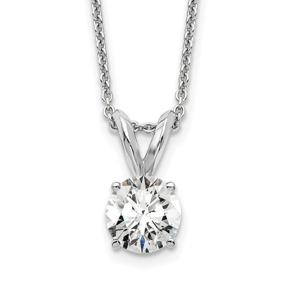 14kw Round Lab Grown Diamond Solitaire Necklace