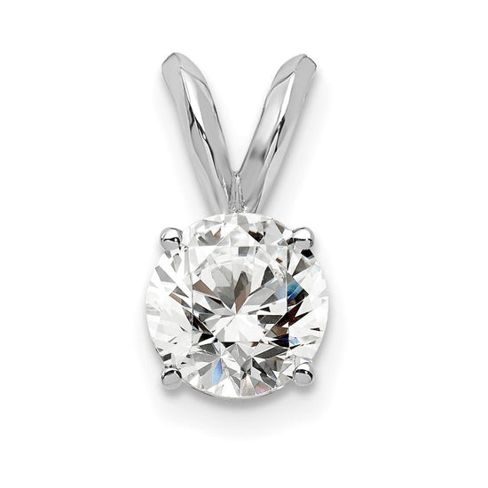14ky Round Lab Grown Diamond Solitaire Pendant