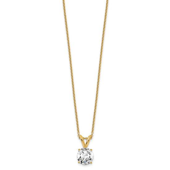 14kw Round Lab Grown Diamond Solitaire Necklace