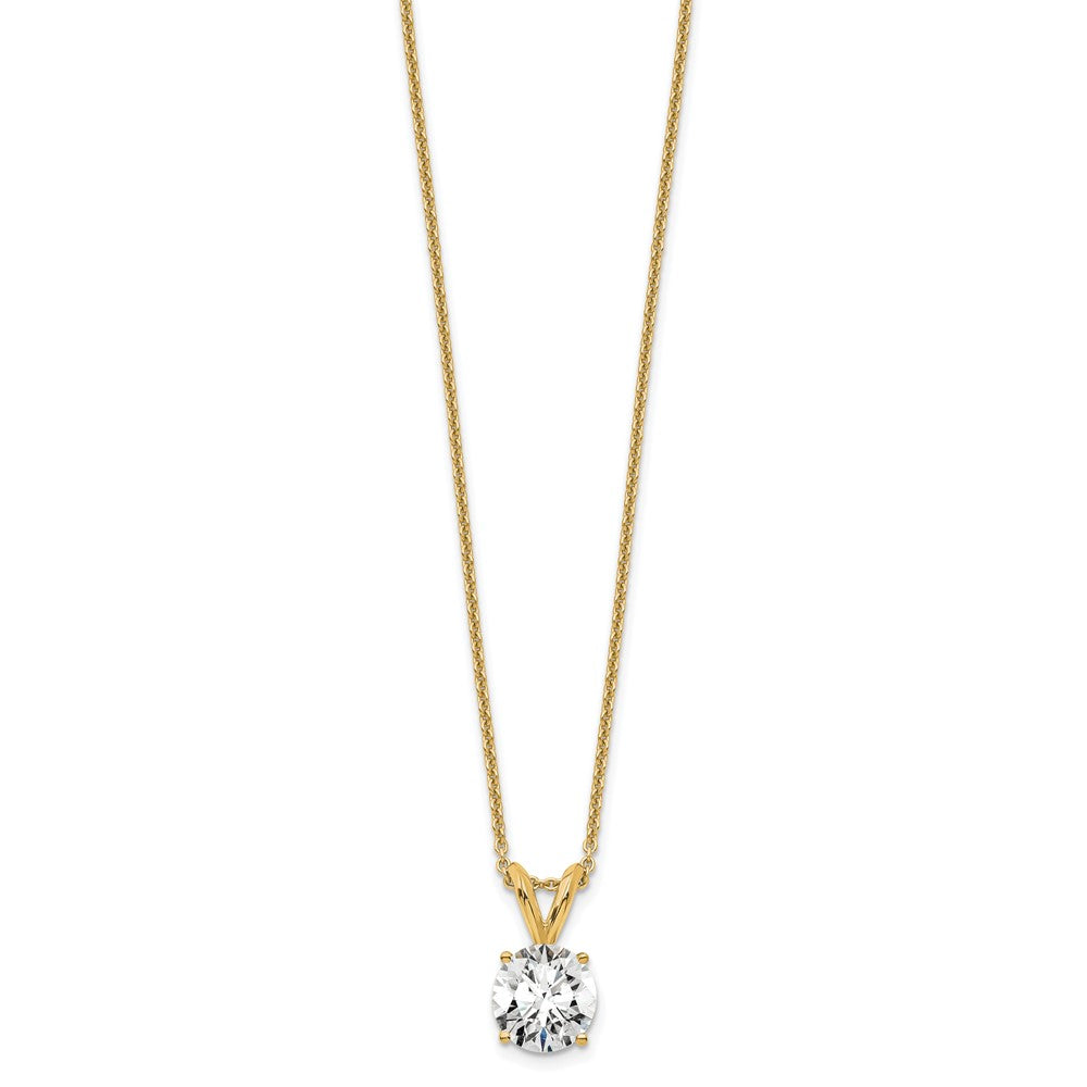 14kw Round Lab Grown Diamond Solitaire Necklace