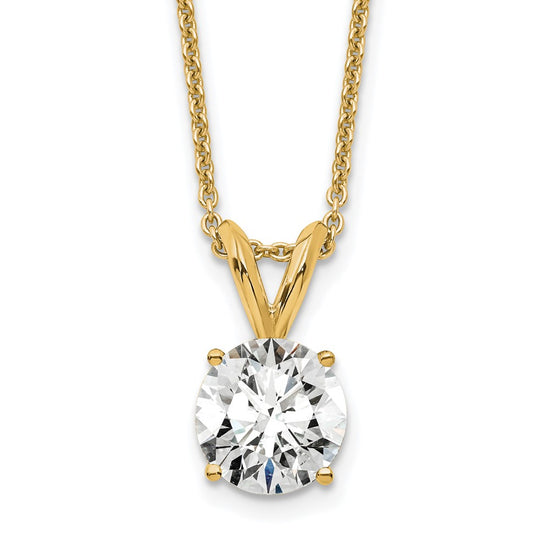 14kw Round Lab Grown Diamond Solitaire Necklace