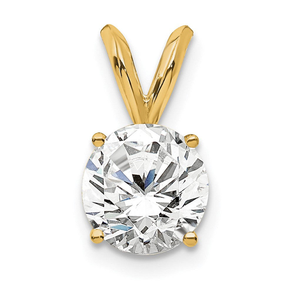 14ky Round Lab Grown Diamond Solitaire Pendant