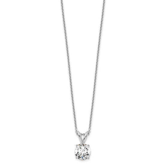 14kw Round Lab Grown Diamond Solitaire Necklace