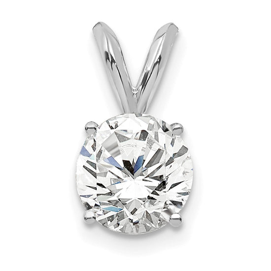 14ky Round Lab Grown Diamond Solitaire Pendant