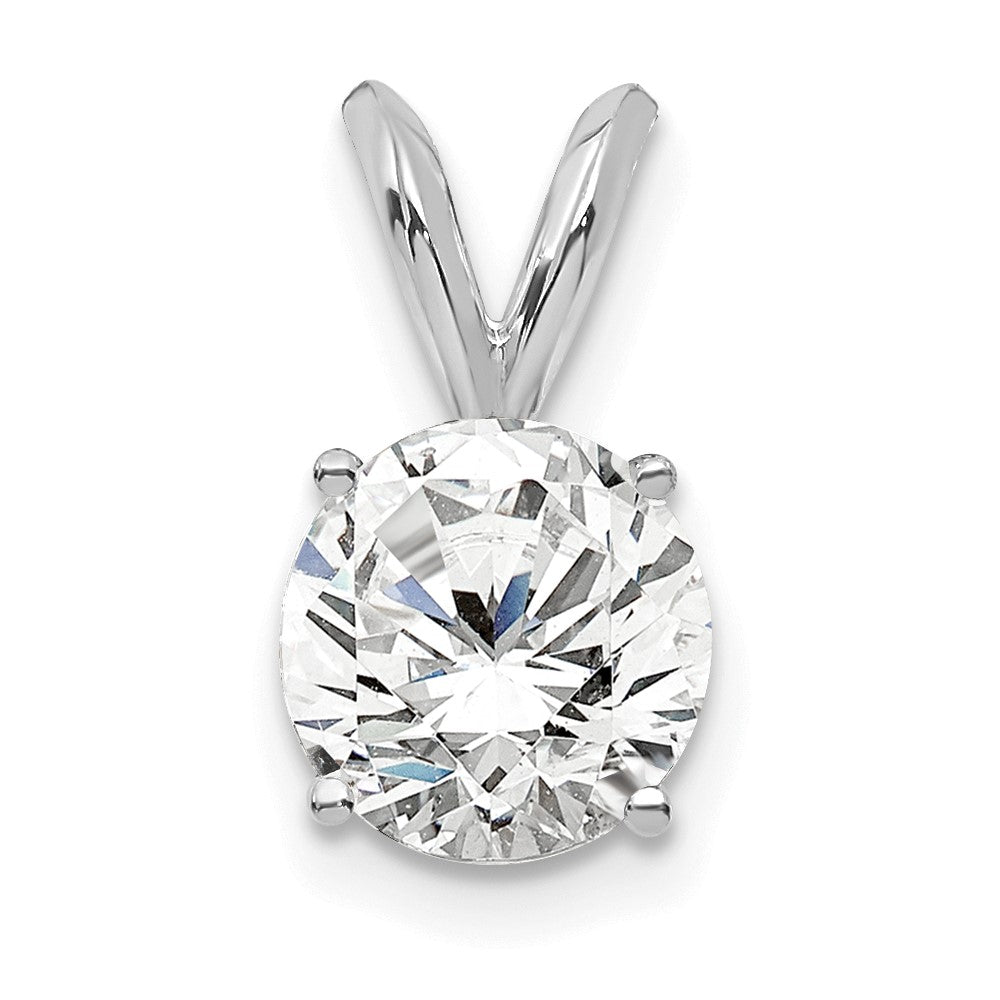 14ky Round Lab Grown Diamond Solitaire Pendant