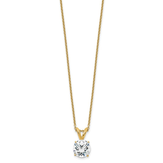 14kw Round Lab Grown Diamond Solitaire Necklace