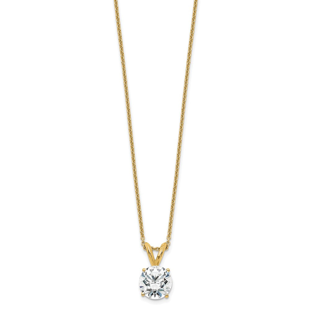14kw Round Lab Grown Diamond Solitaire Necklace