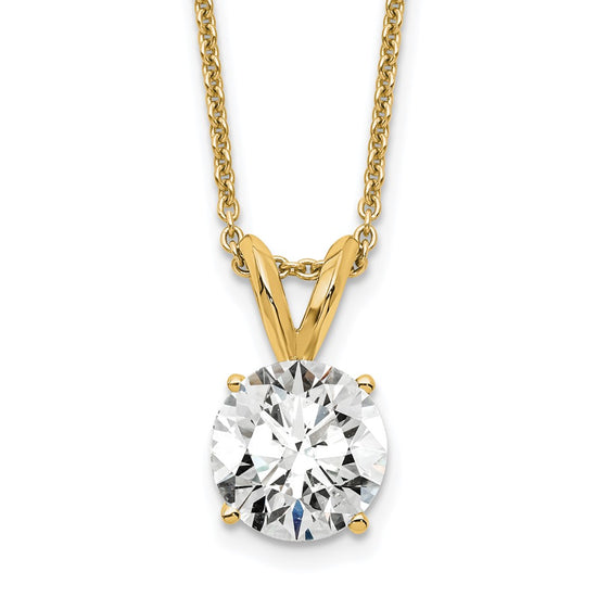 14kw Round Lab Grown Diamond Solitaire Necklace