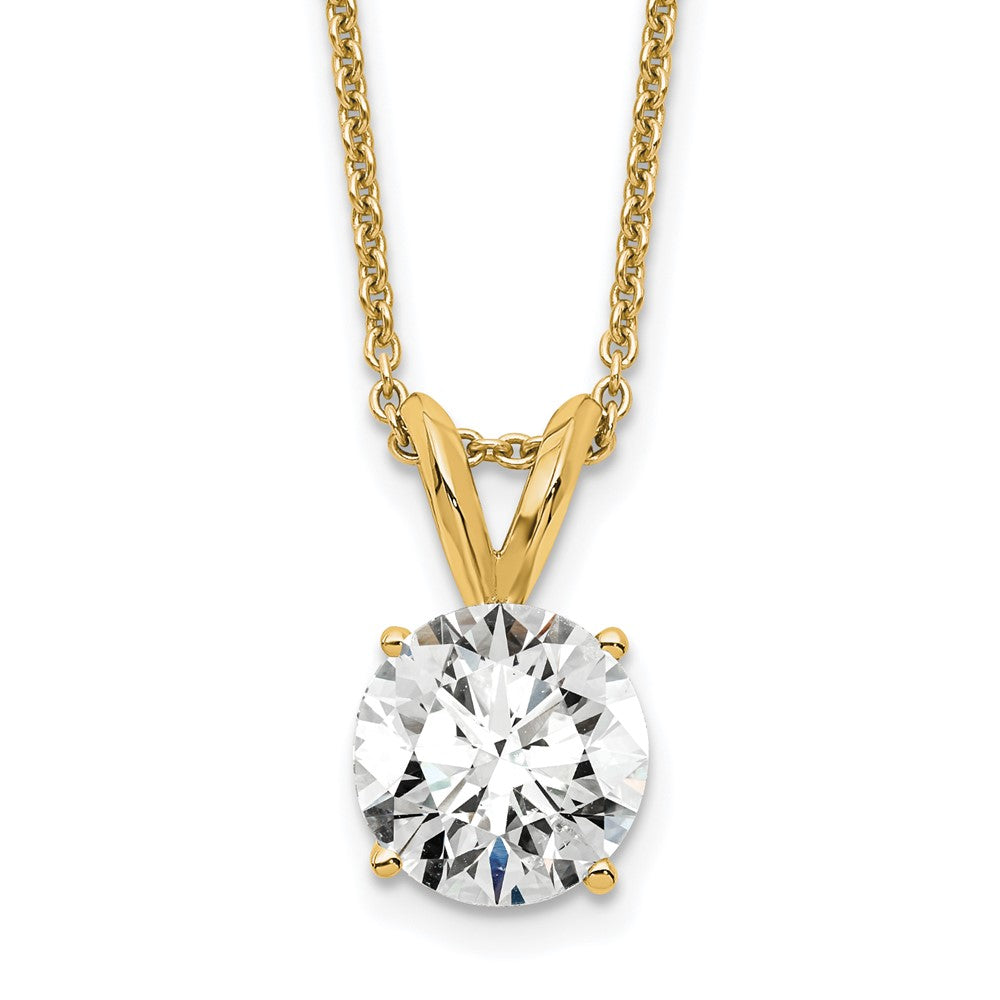 14kw Round Lab Grown Diamond Solitaire Necklace