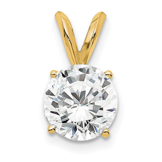 14ky Round Lab Grown Diamond Solitaire Pendant