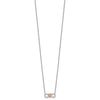 14k Two-Tone White and Rose Gold 1/15 carat Lab Grown Diamond VS/SI+ G+ Complete 18 inch Infinity Heart Necklace