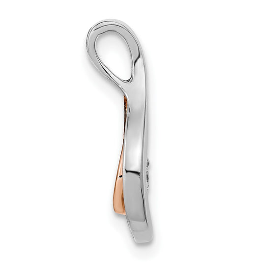 14k Two-tone 1/15 carat Diamond Fancy Chain Slide