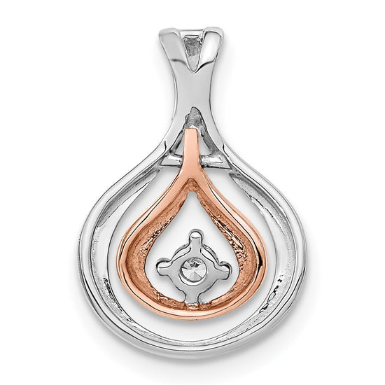 14k Two-tone 1/15 carat Diamond Fancy Chain Slide