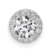 14k White Gold 1/2 carat Center Lab Grown Diamond VS/SI+ G+ Round Semi Mount 8.2mm Center Halo Chain Slide Pendant