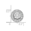 14k White Gold 1/2 carat Center Lab Grown Diamond VS/SI+ G+ Round Semi Mount 8.2mm Center Halo Chain Slide Pendant