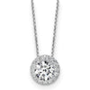 Gold Lab Grown Diamond Round Halo Pendant Necklace