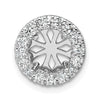 14k White Gold 1/2 carat Center Lab Grown Diamond VS/SI+ G+ Round Semi Mount 8.2mm Center Halo Chain Slide Pendant
