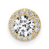 14k 1/2 carat Lab Grown Diamond VS/SI+ G+ Semi Mount 8.2mm Center Round Halo Chain Slide Pendant
