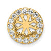 14k 1/2 carat Lab Grown Diamond VS/SI+ G+ Semi Mount 8.2mm Center Round Halo Chain Slide Pendant