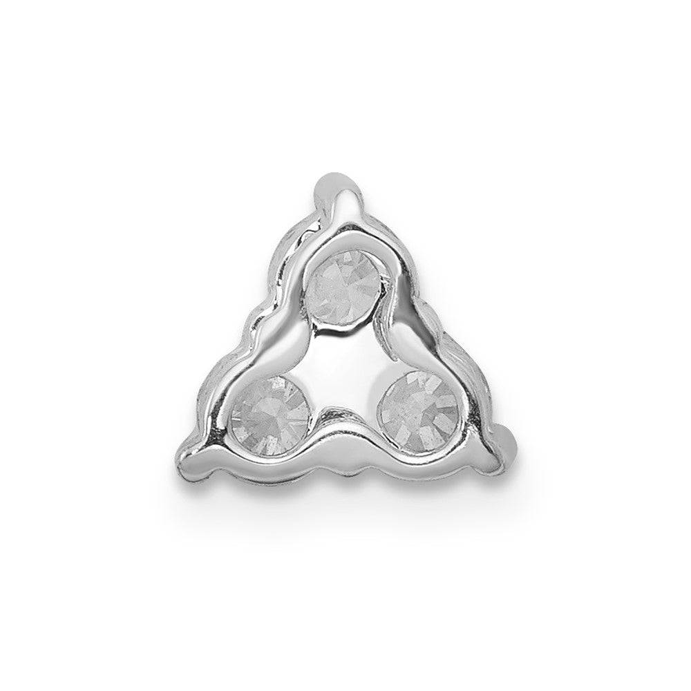 14k White Gold 1/2 carat Lab Grown Diamond VS/SI+ G+ Complete Three Stone Triangle Chain Slide Pendant