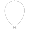 14k White Gold 1/10 carat Diamond Double Infinity Symbol 18 inch Necklace