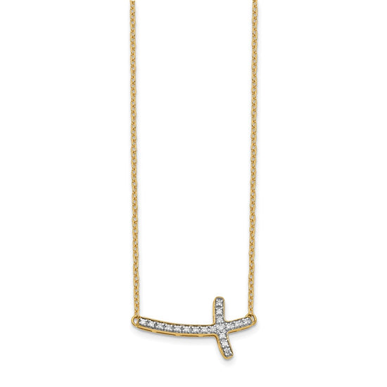 Diamond Sideways Cross Necklaces