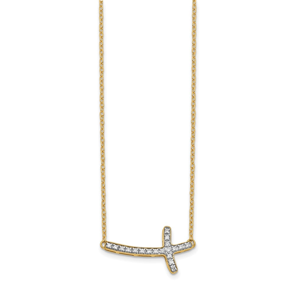 Diamond Sideways Cross Necklaces