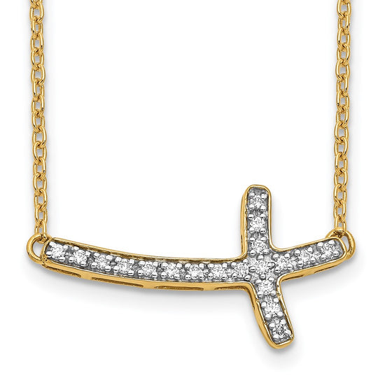 Diamond Sideways Cross Necklaces