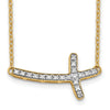 Diamond Sideways Cross Necklaces