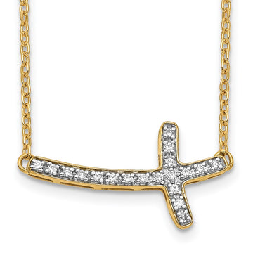 Diamond Sideways Cross Necklaces