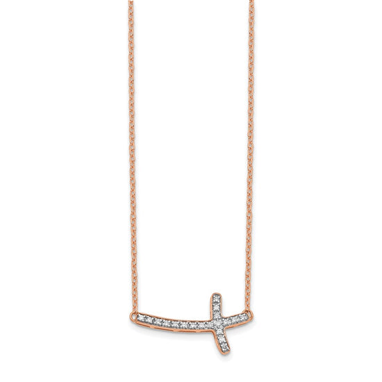 Diamond Sideways Cross Necklaces