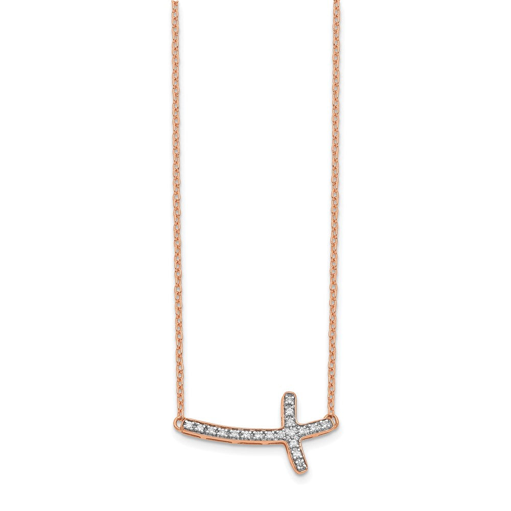 Diamond Sideways Cross Necklaces