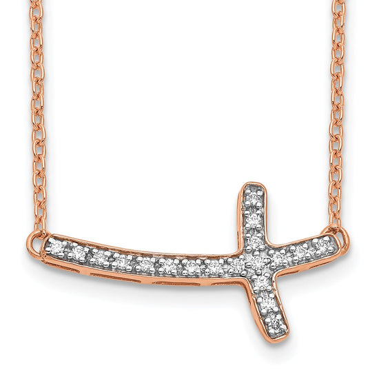 Diamond Sideways Cross Necklaces