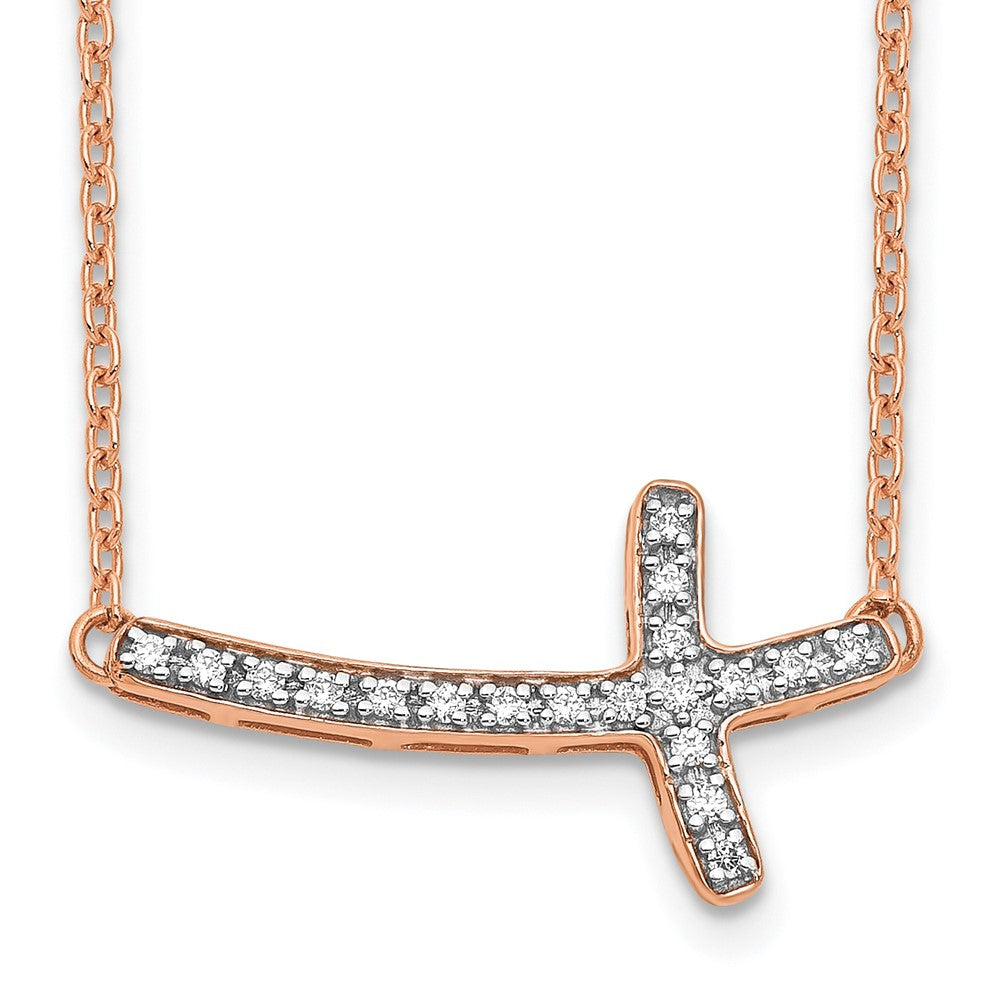 Diamond Sideways Cross Necklaces