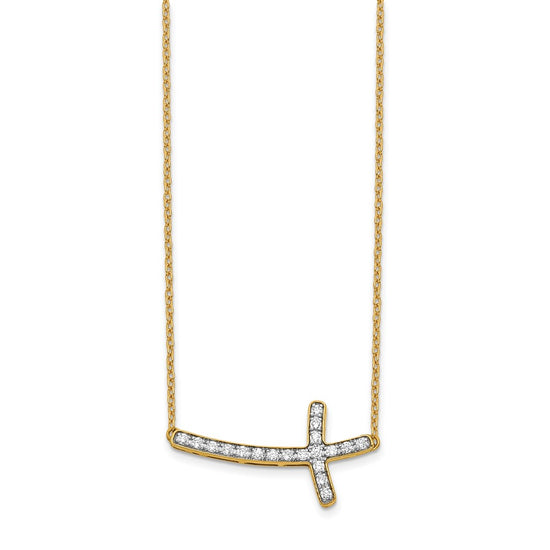 Diamond Sideways Cross Necklaces