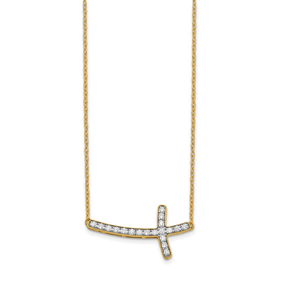 Diamond Sideways Cross Necklaces