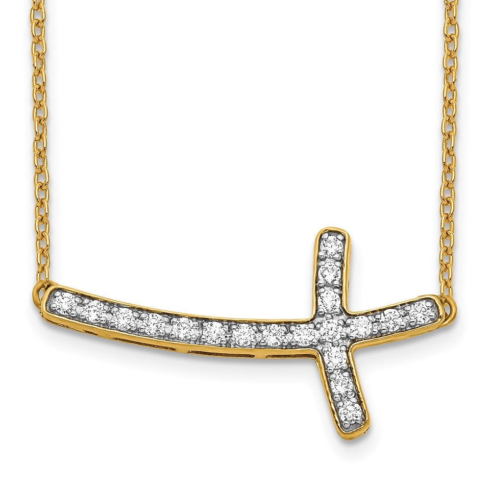 Diamond Sideways Cross Necklaces