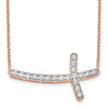Diamond Sideways Cross Necklaces