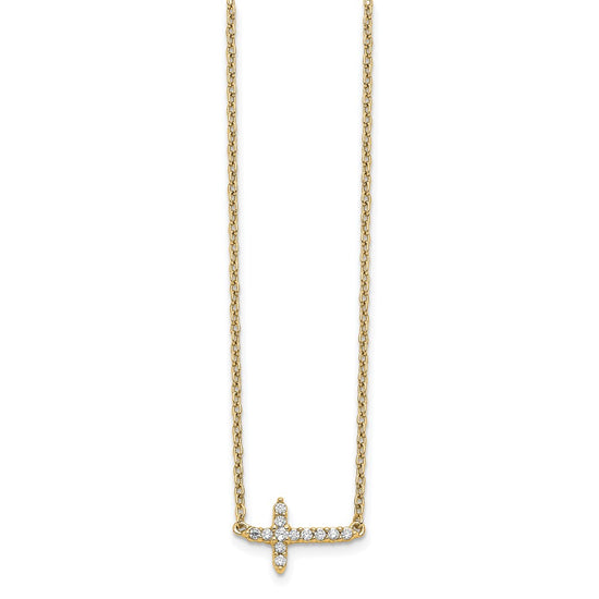 Diamond Sideways Cross Necklaces