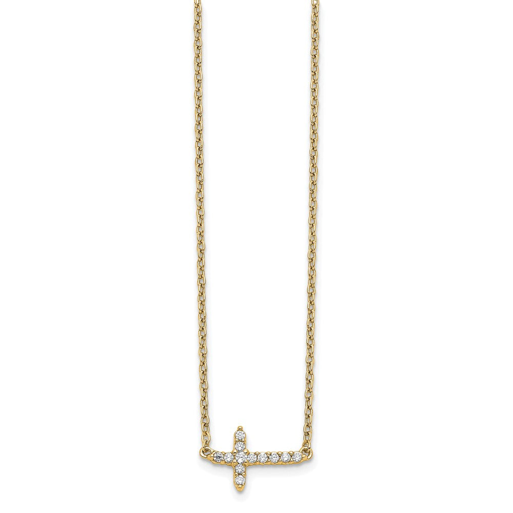 Diamond Sideways Cross Necklaces