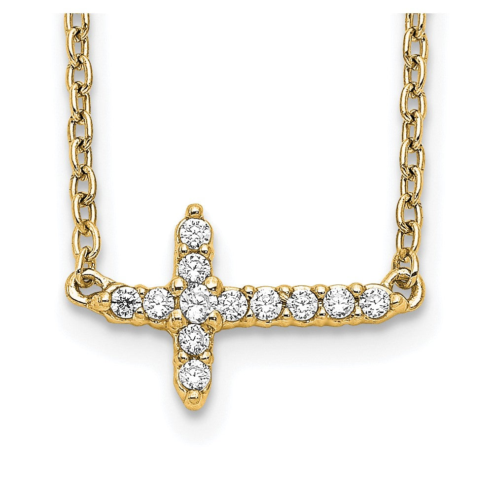 Diamond Sideways Cross Necklaces