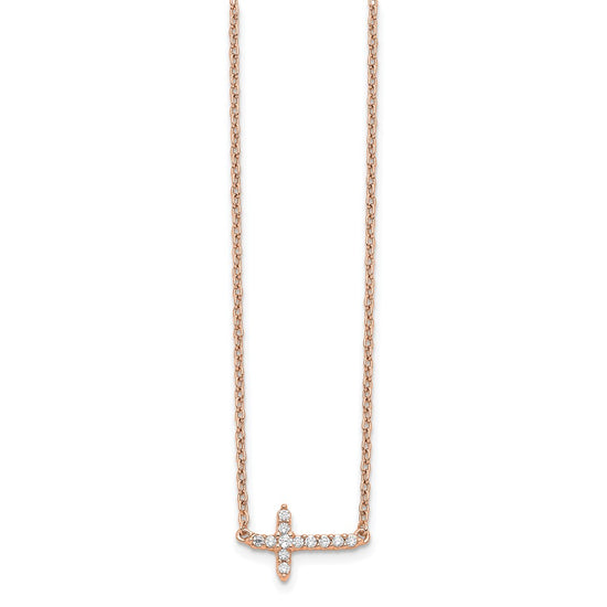 Diamond Sideways Cross Necklaces