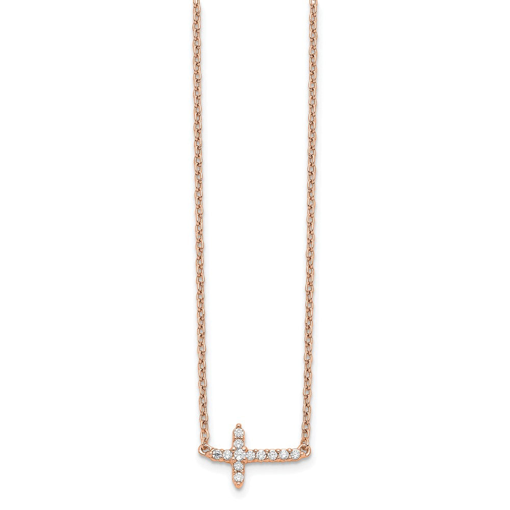Diamond Sideways Cross Necklaces