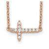 Diamond Sideways Cross Necklaces