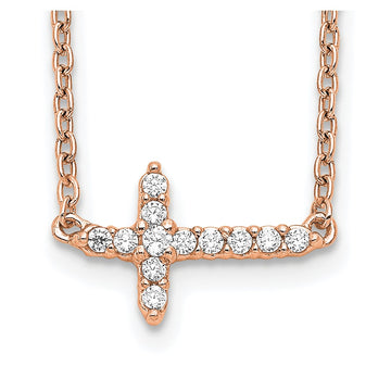 Diamond Sideways Cross Necklaces