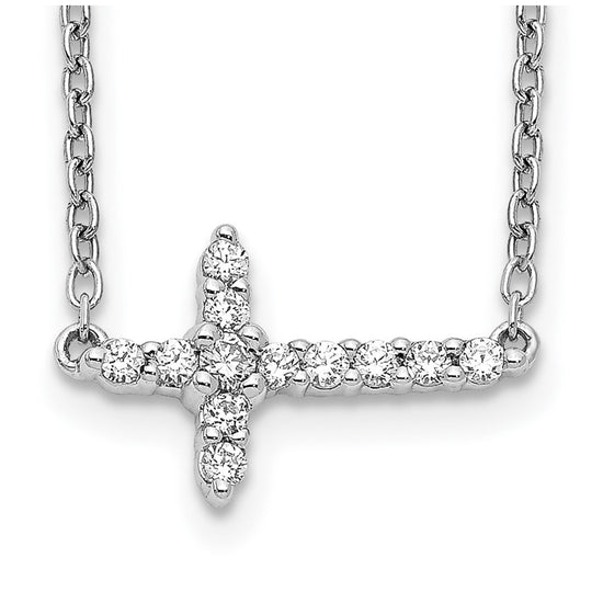 Diamond Sideways Cross Necklaces